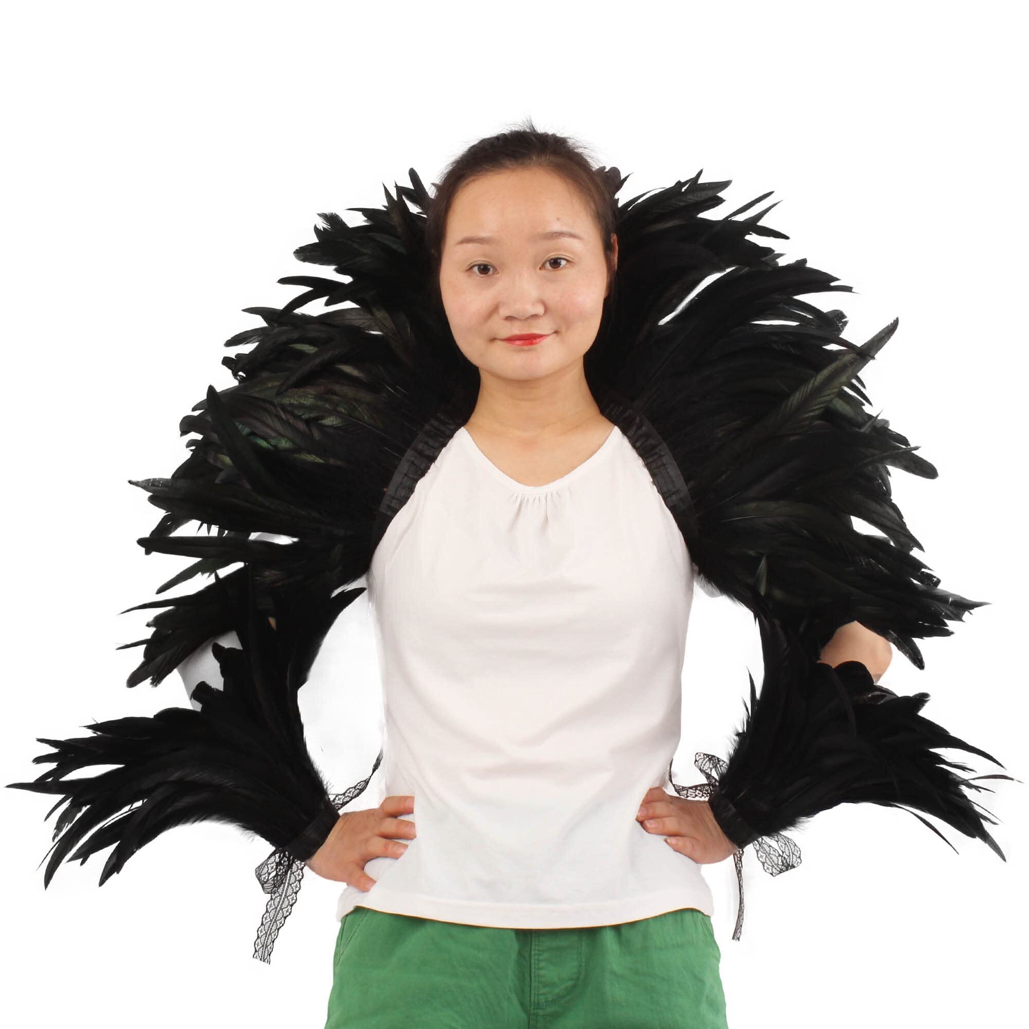 5735 Qi@Xia Feather Shawl And 1 Pair Of Wrist Cuffs For Witch